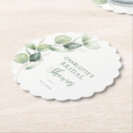 Eukalyptus Greenery Script-Brautparty Untersetzer