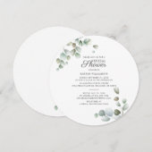 Eukalyptus Greenery Script Foliage Brautparty Einladung (Vorne/Hinten)