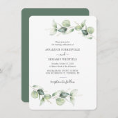 Eukalyptus Greenery Script Minimalistisch Wedding Einladung (Vorne/Hinten)