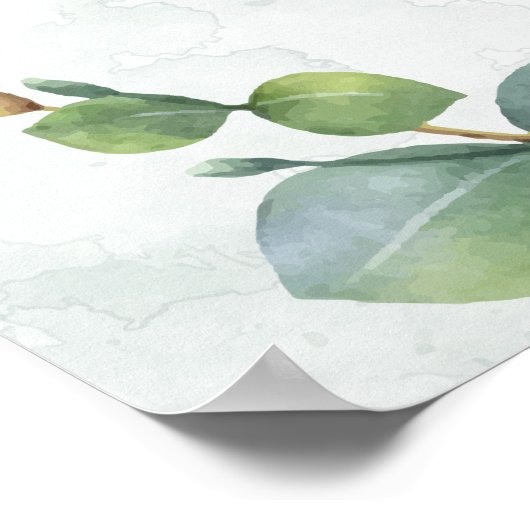 Eukalyptus Greenery Script Name Brautparty Poster (Ecke)