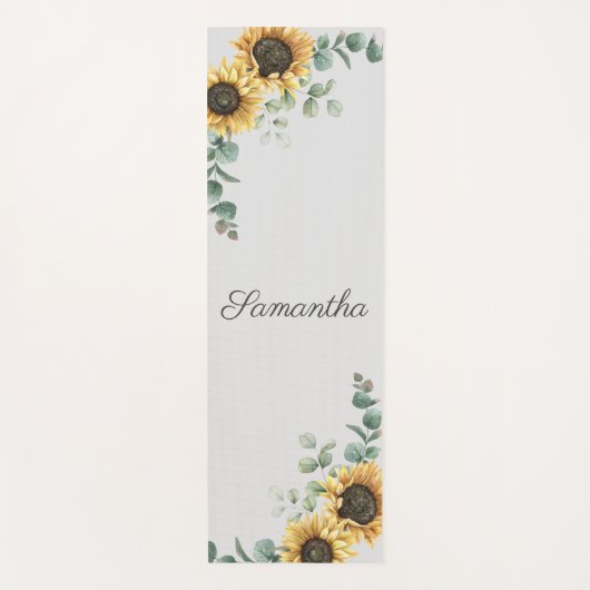 Eukalyptus Greenery Script Personalisiert Yogamatte (Vorderseite)