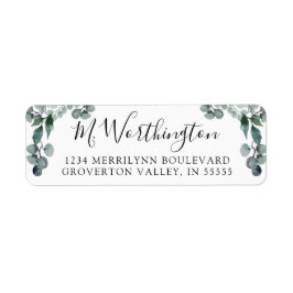 Eukalyptus Greenery Script-Rücksendeadresse