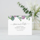 Eukalyptus Greenery Script Save the Date (Stehend Vorderseite)
