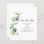 Eukalyptus Greenery Script Save the Date (Vorne/Hinten)
