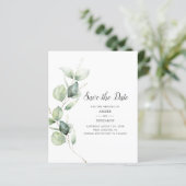 Eukalyptus Greenery Script Save the Date (Stehend Vorderseite)