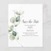 Eukalyptus Greenery Script Save the Date (Vorderseite)