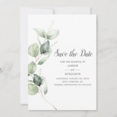 Eukalyptus Greenery Script Save the Date (Vorderseite)