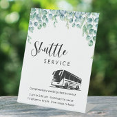 Eukalyptus Greenery Shuttle Service Wedding Sign Sockelschild