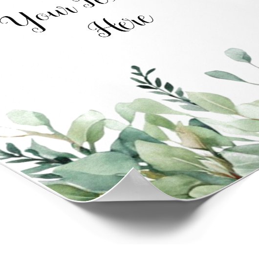 Eukalyptus Greenery Sign Poster (Ecke)