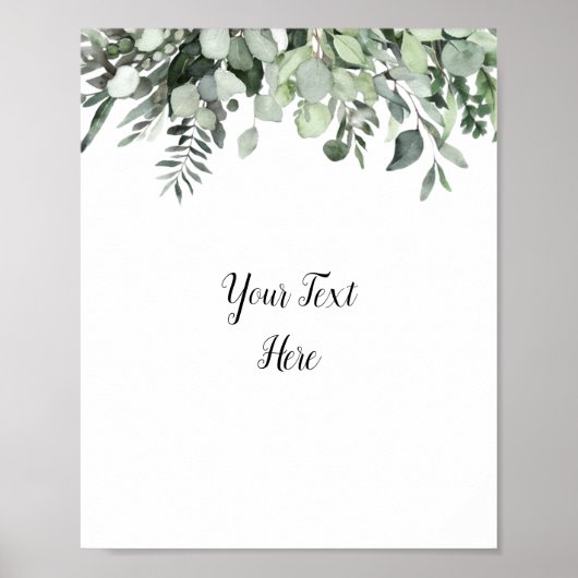 Eukalyptus Greenery Sign Poster (Vorne)