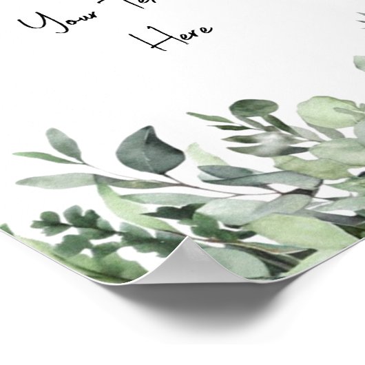 Eukalyptus Greenery Sign Poster (Ecke)