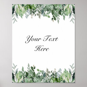 Eukalyptus Greenery Sign Poster