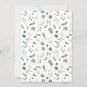 Eukalyptus Greenery Silver Dollar Brautparty Einladung (Rückseite)