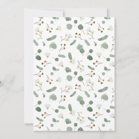 Eukalyptus Greenery Silver Dollar Brautparty Einladung (Rückseite)