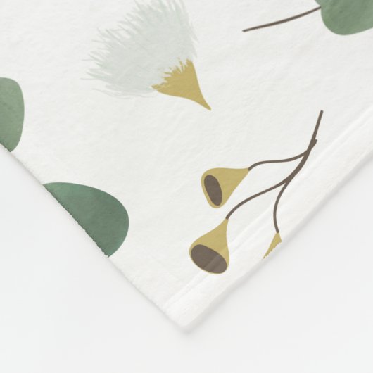 Eukalyptus Greenery Silver Dollar Gum Blüten Fleecedecke (Ecke)