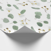 Eukalyptus Greenery Silver Dollar Gum Blüten Geschenkpapier (Ecke)