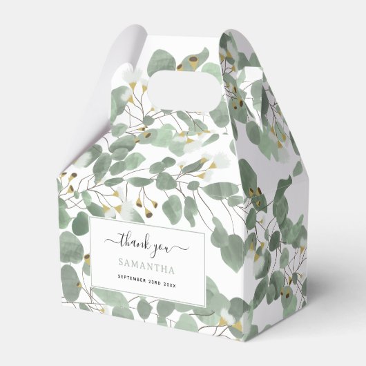 Eukalyptus Greenery Silver Dollar Gum Blüten Geschenkschachtel (Vorderseite)