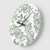 Eukalyptus Greenery Silver Dollar Gum Blüten Große Wanduhr (Winkel)