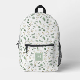 Eukalyptus Greenery Silver Dollar Mit Monogramm Bedruckter Rucksack