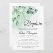 Eukalyptus Greenery Simple Baptisse Einladung (Vorne/Hinten)