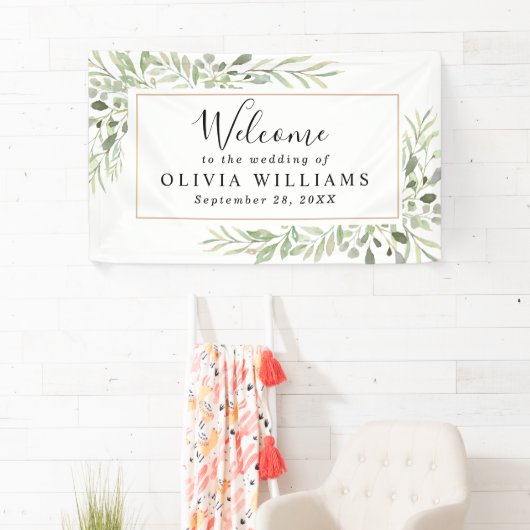 Eukalyptus Greenery Simple Wedding Banner (Insitu)