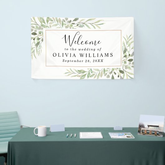 Eukalyptus Greenery Simple Wedding Banner (Messeveranstaltung)