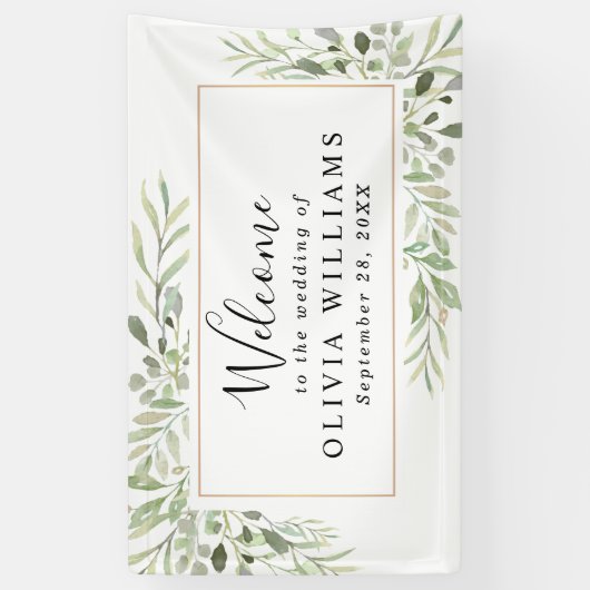Eukalyptus Greenery Simple Wedding Banner (Vertikal)