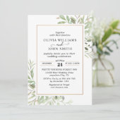 Eukalyptus Greenery Simple Wedding L008 Einladung (Stehend Vorderseite)