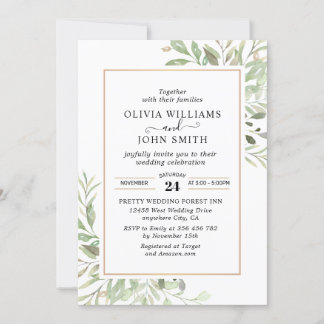 Eukalyptus Greenery Simple Wedding L008 Einladung