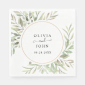 Eukalyptus Greenery Simple Wedding Serviette (Vorderseite)