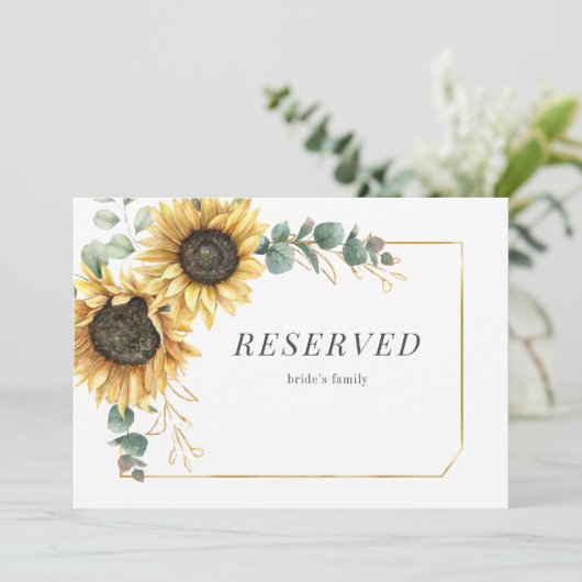 Eukalyptus Greenery Sonnenblume Blumenschild (Stehend Vorderseite)