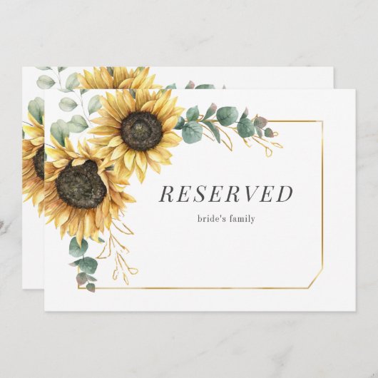 Eukalyptus Greenery Sonnenblume Blumenschild (Vorne/Hinten)