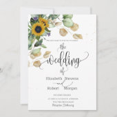 Eukalyptus Greenery Sonnenblumen Einladung Hochzei (Vorderseite)