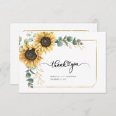 Eukalyptus Greenery Sonnenblumenblume Sukkulent Dankeskarte (Vorne/Hinten)