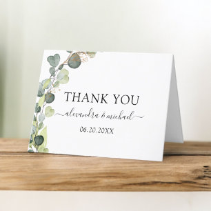 Eukalyptus Greenery Succulent Elegant Vielen Dank Dankeskarte