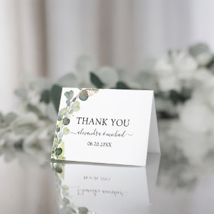 Eukalyptus Greenery Succulent Elegant Vielen Dank Dankeskarte