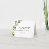 Eukalyptus Greenery Succulent Elegant Vielen Dank Dankeskarte (Vorderseite)