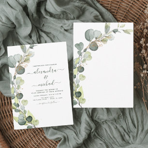 Eukalyptus Greenery Succulent Elegant Wedding Einladung