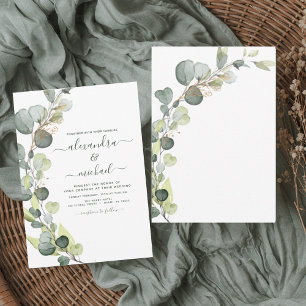 Eukalyptus Greenery Succulent Elegant Wedding Einladung