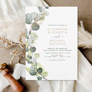 Eukalyptus Greenery Succulent Elegant Wedding Einladung