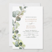 Eukalyptus Greenery Succulent Elegant Wedding Einladung (Vorderseite)