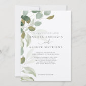 Eukalyptus Greenery Succulent Elegant Wedding Invi Einladung (Vorderseite)