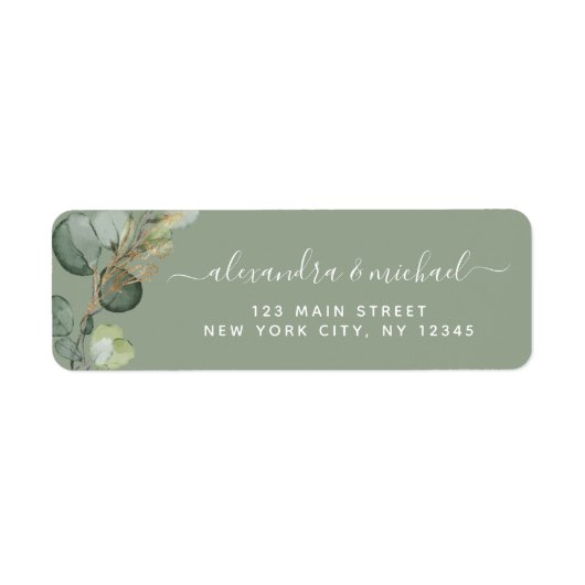 Eukalyptus Greenery Succulent Elegant Wedding Labe (Vorne)