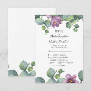 Eukalyptus Greenery Succulent Floral Wedding RSVP Karte