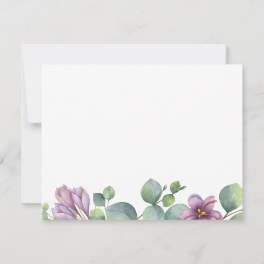 Eukalyptus Greenery Succulent Script Brautparty Einladung (Rückseite)