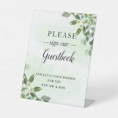 Eukalyptus Greenery Succulent Wedbook Sockelschild (Vorderseite)