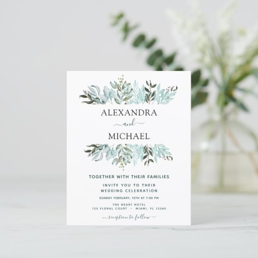 Eukalyptus Greenery Succulent Wedding (Stehend Vorderseite)