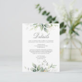 Eukalyptus Greenery Succulent Wedding Begleitkarte (Stehend Vorderseite)