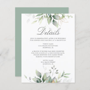 Eukalyptus Greenery Succulent Wedding Begleitkarte