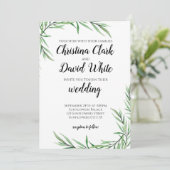 Eukalyptus Greenery Succulent Wedding Einladung (Stehend Vorderseite)